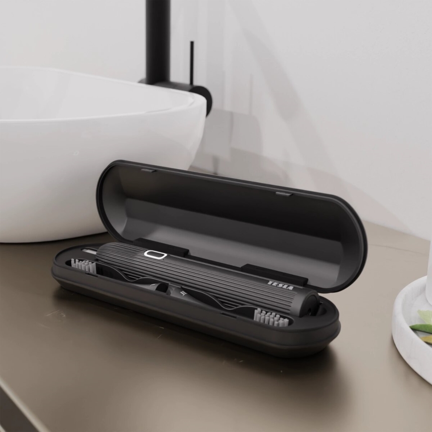 TESLA Smart - Brosse à dents sonique connectée TS200 DELUXE noir