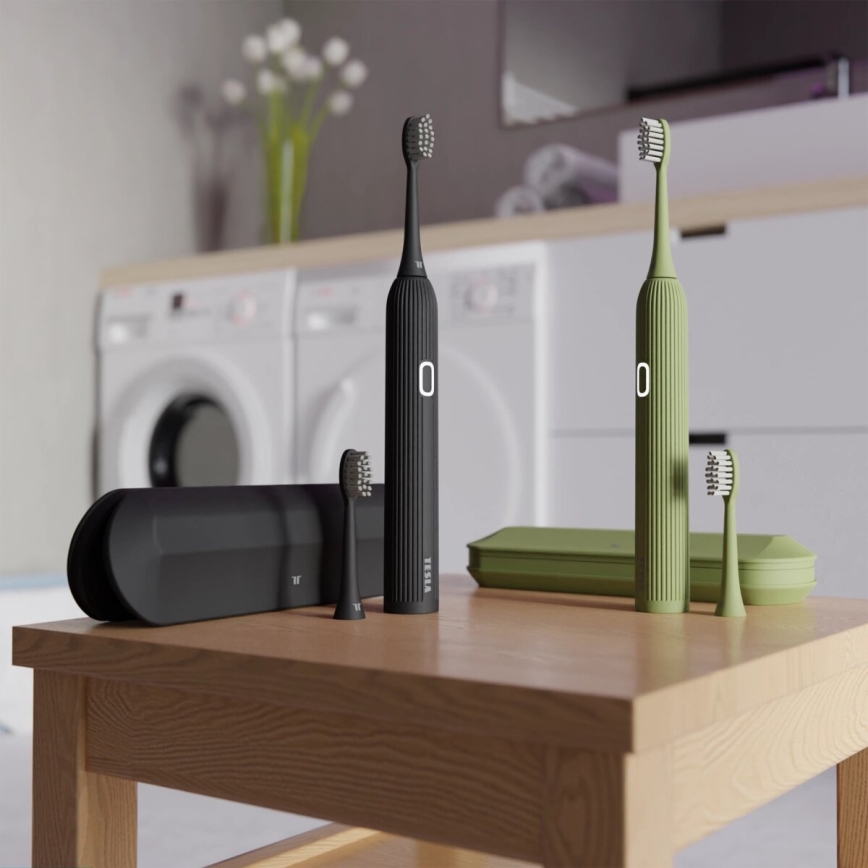 TESLA Smart - Brosse à dents sonique connectée TS200 DELUXE vert
