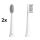 TESLA Smart - LOT 2x Tête de rechange pour brosse à dents sonic TS200 blanc