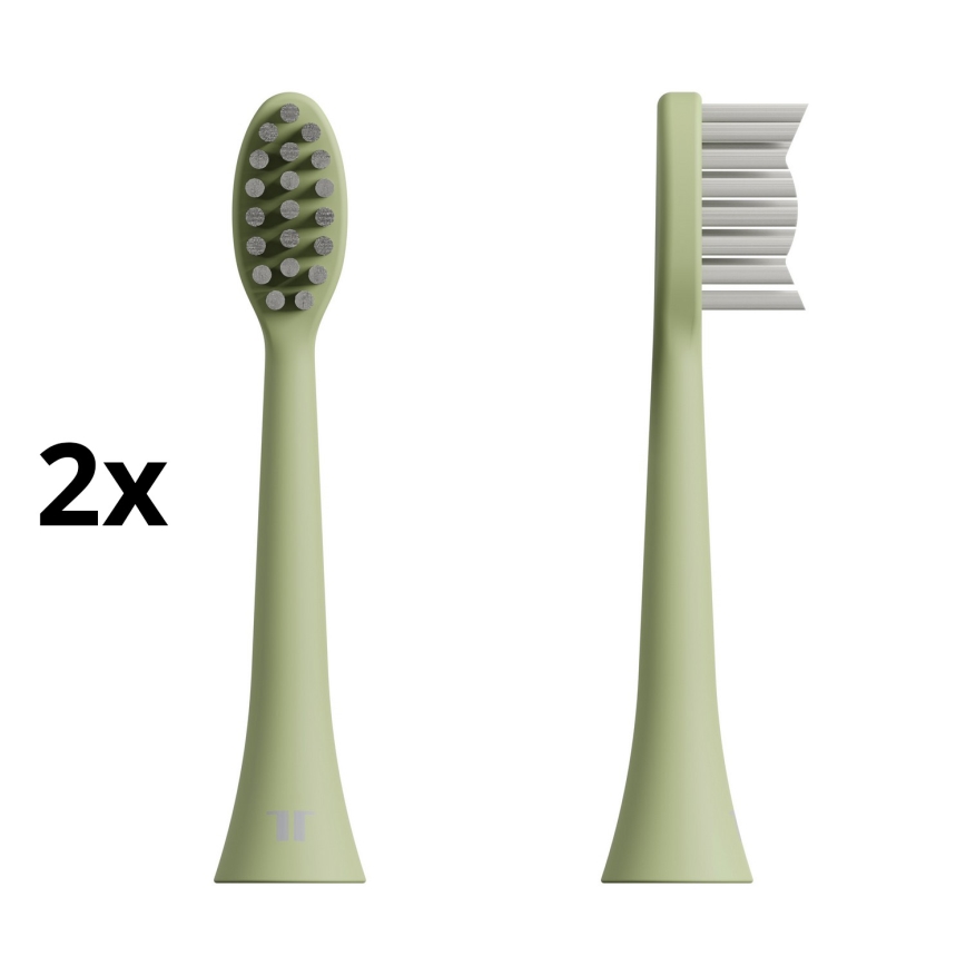 TESLA Smart - LOT 2x Tête de rechange pour brosse à dents sonic TS200 vert