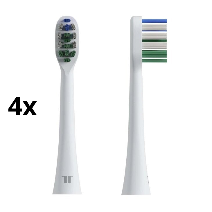 TESLA Smart - LOT 4x Tête de rechange pour brosse à dents sonic TS400 blanc