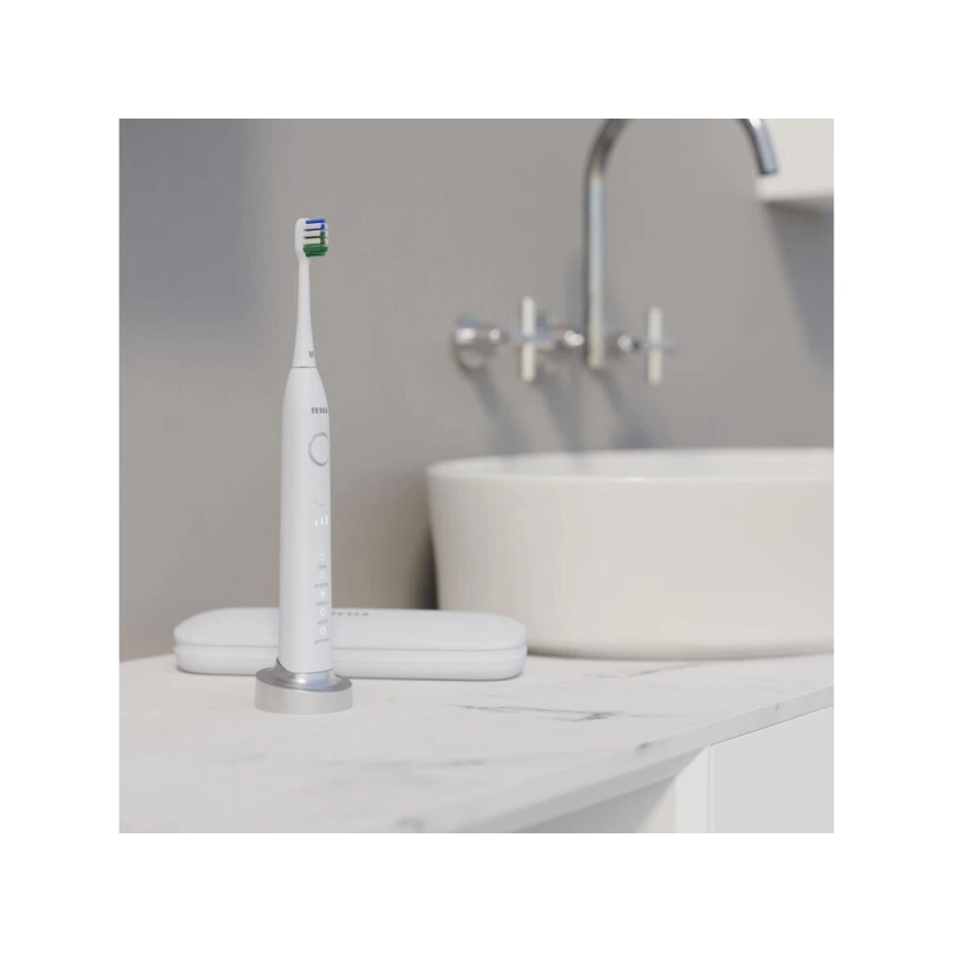 TESLA Smart - SET 4x Testina di ricambio per spazzolino sonico TS400 bianco