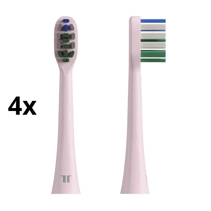 TESLA Smart - SET 4x Testina di ricambio per spazzolino sonico TS400 rosa