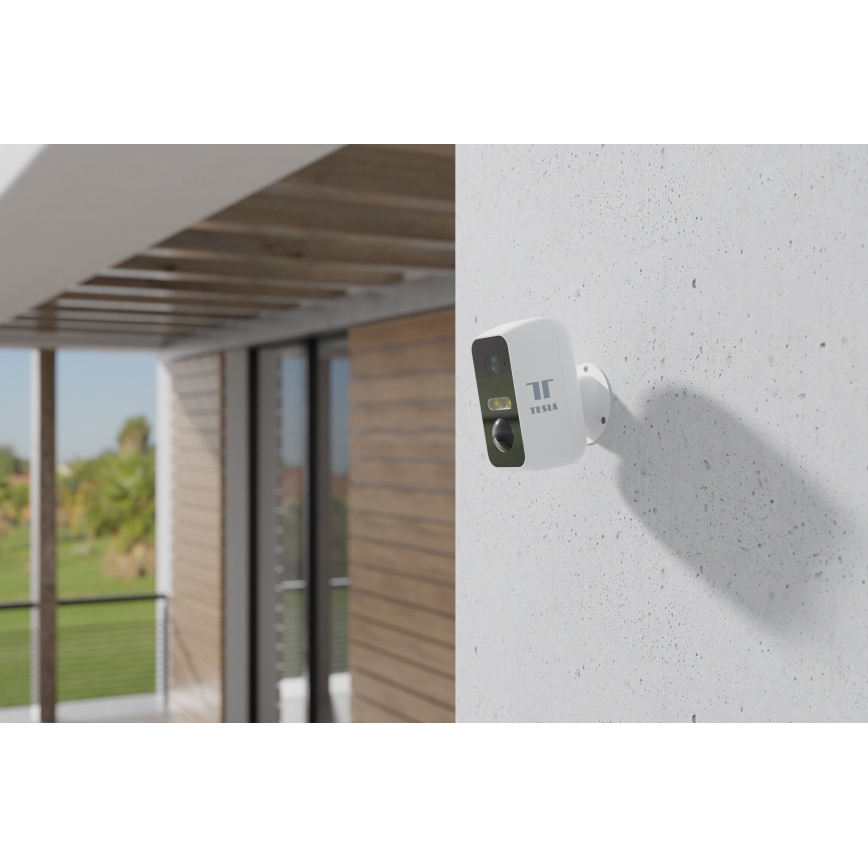 TESLA Smart - Telecamera esterna intelligente con sensore 2K 1296p 9600 mAh 5V Wi-Fi IP65