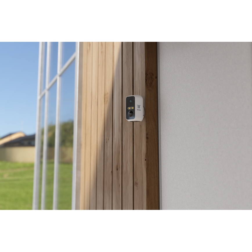 TESLA Smart - Telecamera esterna intelligente con sensore 2K 1296p 9600 mAh 5V Wi-Fi IP65