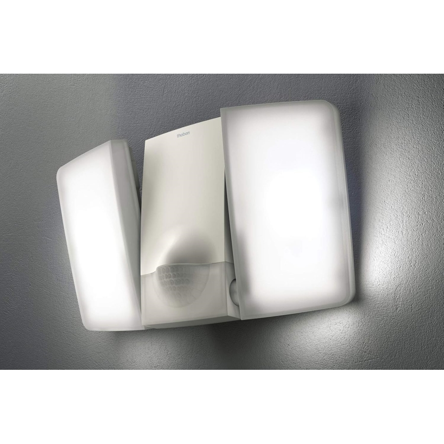 theben - Projecteur mural LED avec détecteur 2xLED/10W/230V blanc IP55