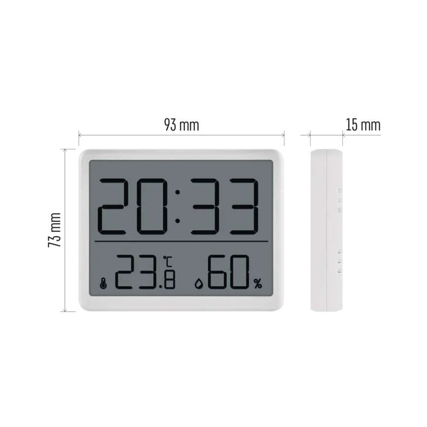 Thermomètre sans fil avec hygromètre 1xCR2032 blanc