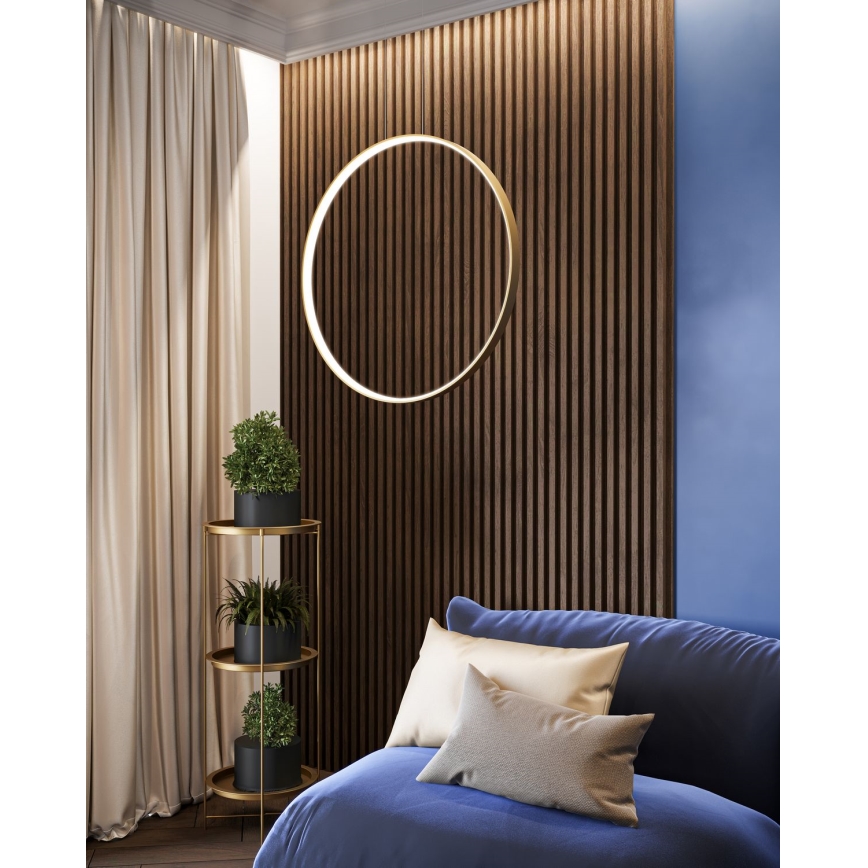 Thoro TH.175 - Lampadario LED a sospensione con filo RIO LED/50W/230V CRI 90 3000K diametro 78 cm oro