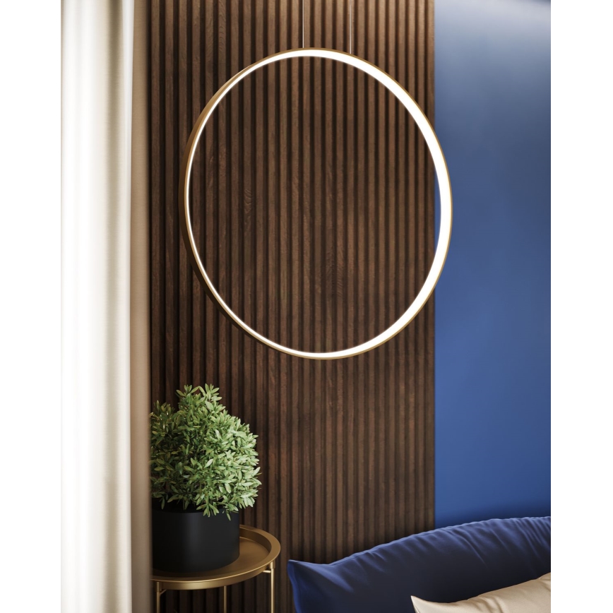Thoro TH.175 - Lampadario LED a sospensione con filo RIO LED/50W/230V CRI 90 3000K diametro 78 cm oro
