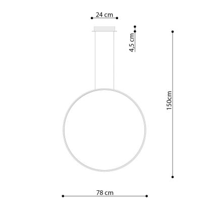 Thoro TH.175 - Lampadario LED a sospensione con filo RIO LED/50W/230V CRI 90 3000K diametro 78 cm oro