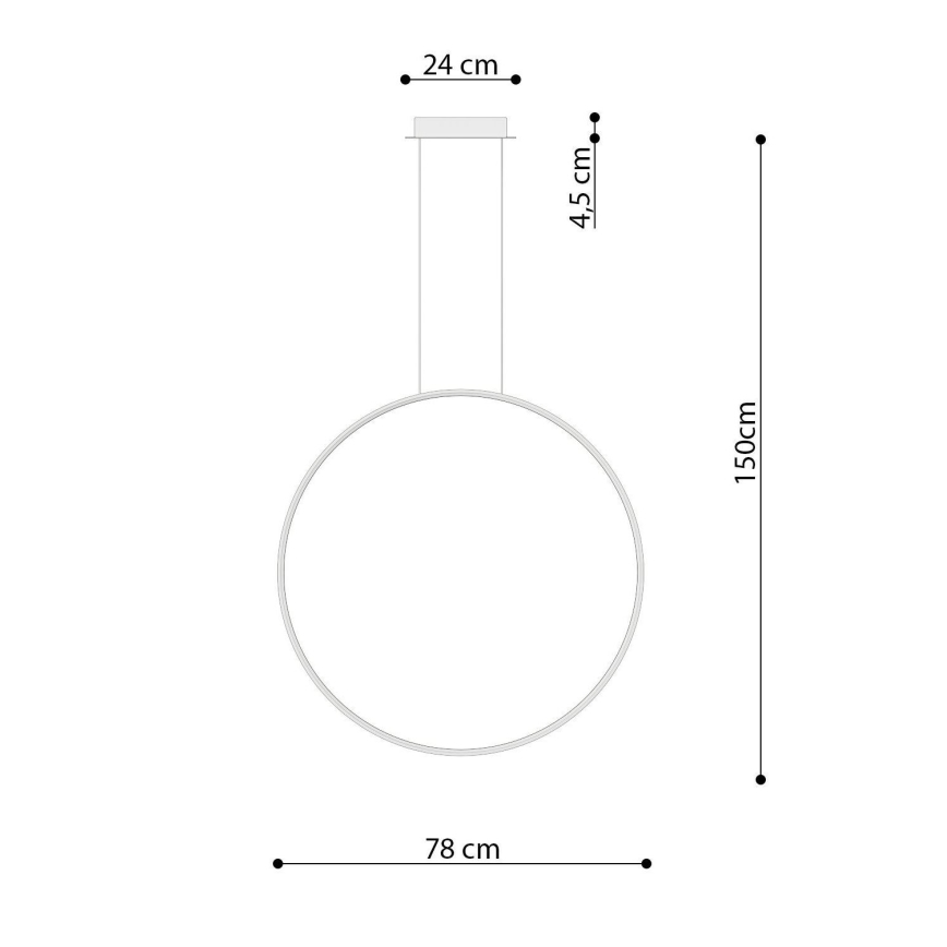 Thoro TH.175 - Lampadario LED a sospensione con filo RIO LED/50W/230V CRI 90 3000K diametro 78 cm oro