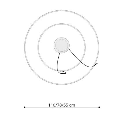 Thoro TH.178 - Lampadario LED a sospensione con filo RIO LED/80W/230V CRI 95 4000K bianco