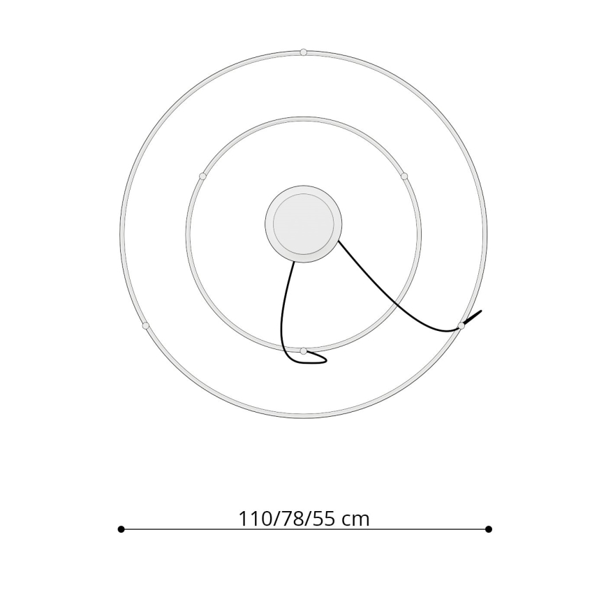 Thoro TH.178 - Lampadario LED a sospensione con filo RIO LED/80W/230V CRI 95 4000K bianco