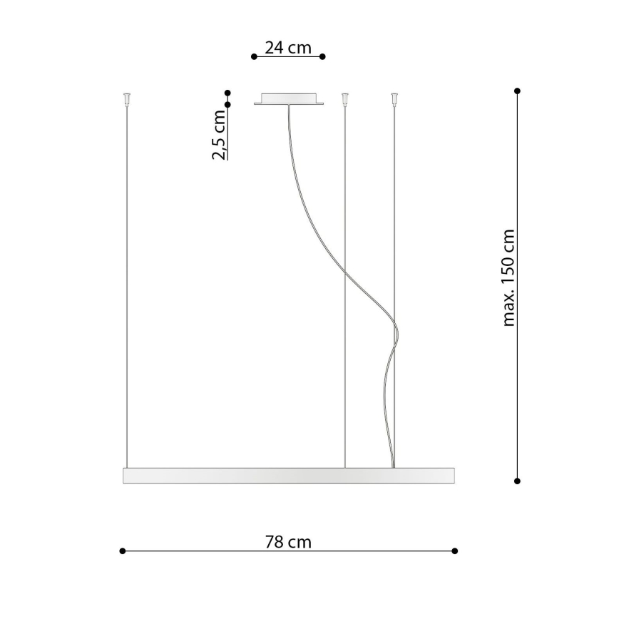 Thoro TH.181 - LED-Hängeleuchte RIO LED /50W/230V CRI 95 4000K d 78 cm golden