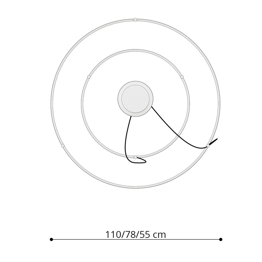 Thoro TH.214 - Lampadario LED a sospensione con filo RIO LED/80W/230V CRI 90 3000K oro