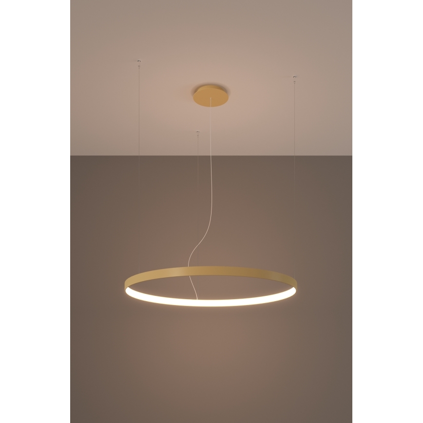 Thoro TH.216 - Lampadario LED a sospensione con filo RIO LED/30W/230V CRI 90 3000K diametro 55 cm oro