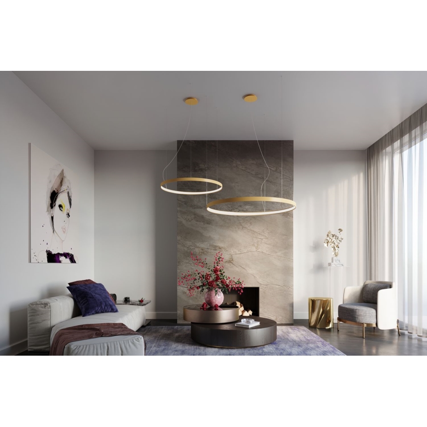 Thoro TH.216 - LED-Hängeleuchte RIO LED/30W/230V CRI 90 3000K d 55 cm golden