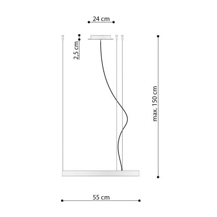 Thoro TH.216 - LED-Hängeleuchte RIO LED/30W/230V CRI 90 3000K d 55 cm golden