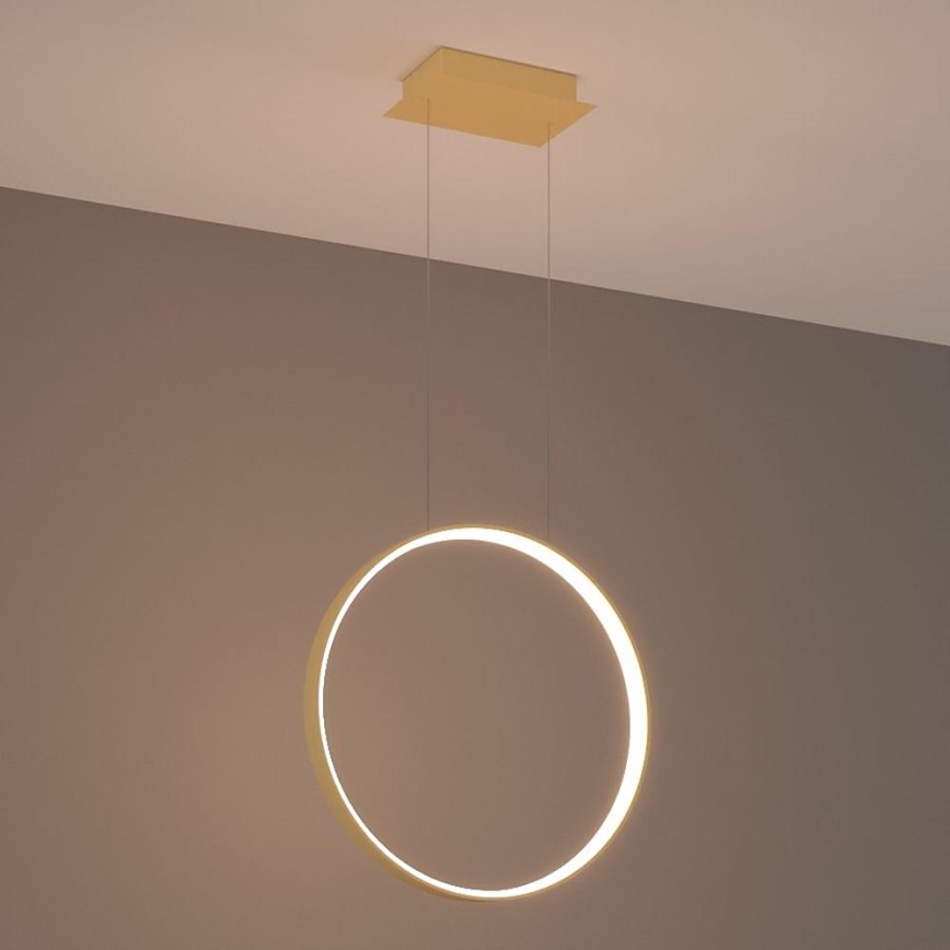 Thoro TH.220 - Lampadario LED a sospensione con filo RIO LED/30W/230V CRI 90 3000K diametro 55 cm oro