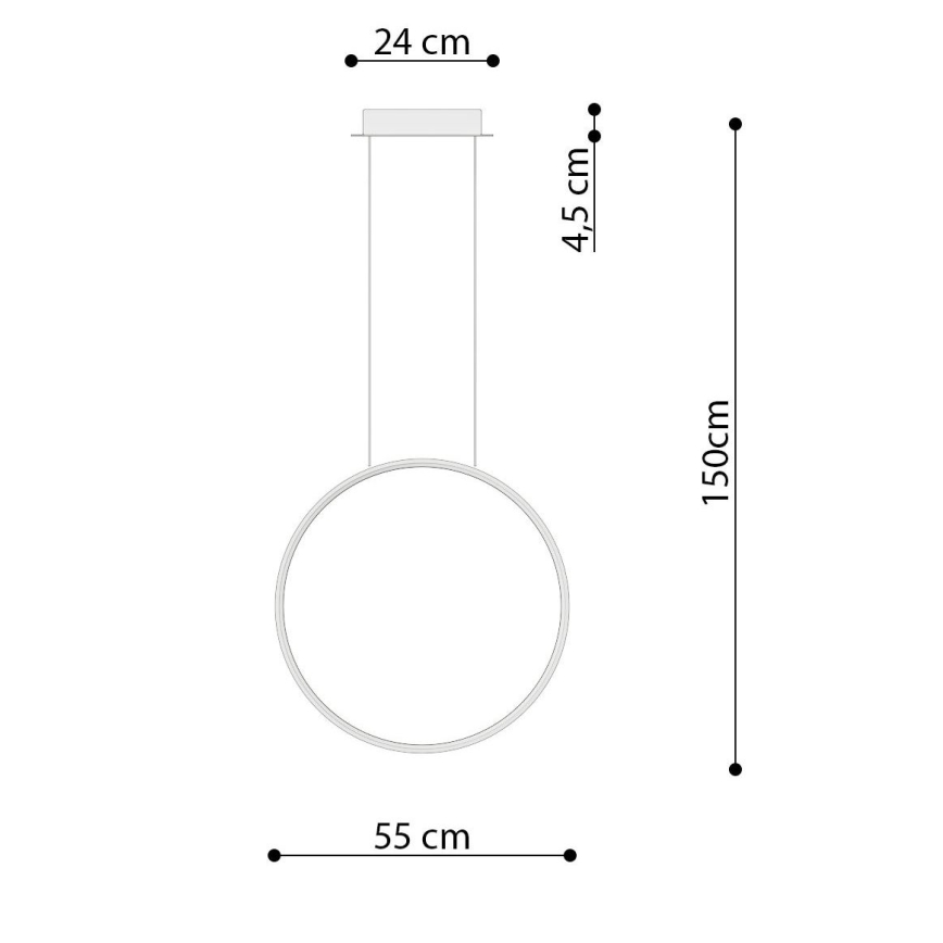 Thoro TH.220 - LED-Hängeleuchte RIO LED/30W/230V CRI 90 3000K d 55 cm golden
