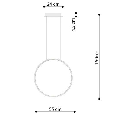Thoro TH.221 - Suspension filaire RIO LED/30W/230V CRI 95 4000K d. 55 cm doré