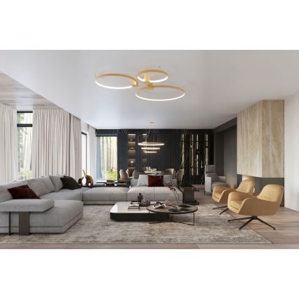 Thoro TH.222 - Plafoniera RIO a LED 21W/230V, CRI 98, 3000K, Ø 55 cm, finitura oro