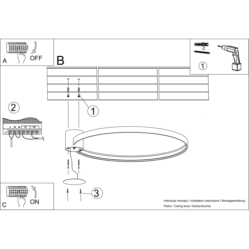 Thoro TH.223 - Plafoniera LED RIO, 30W/230V, CRI 98, 4000K, Ø 55 cm, finitura dorata