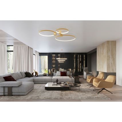 Thoro TH.223 - Plafonnier LED RIO, 30 W / 230 V, IRC 98, 4000 K, Ø 55 cm, doré