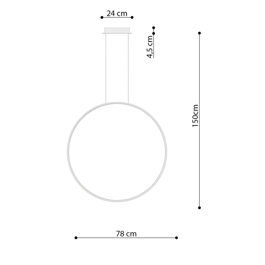 Thoro TH.248 - Lampadario LED a sospensione con filo RIO LED/50W/230V CRI 90 3000K diametro 78 cm oro