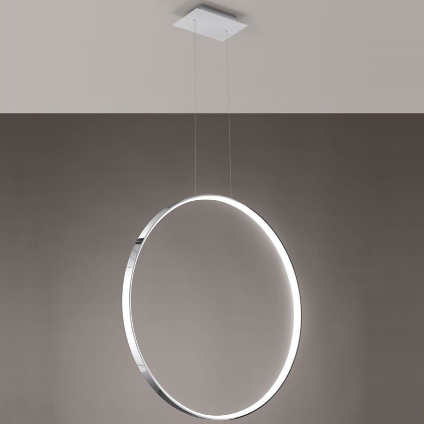 Thoro TH.249 - Lampadario LED a sospensione con filo RIO LED/50W/230V CRI 90 4000K diametro 78 cm cromo lucido