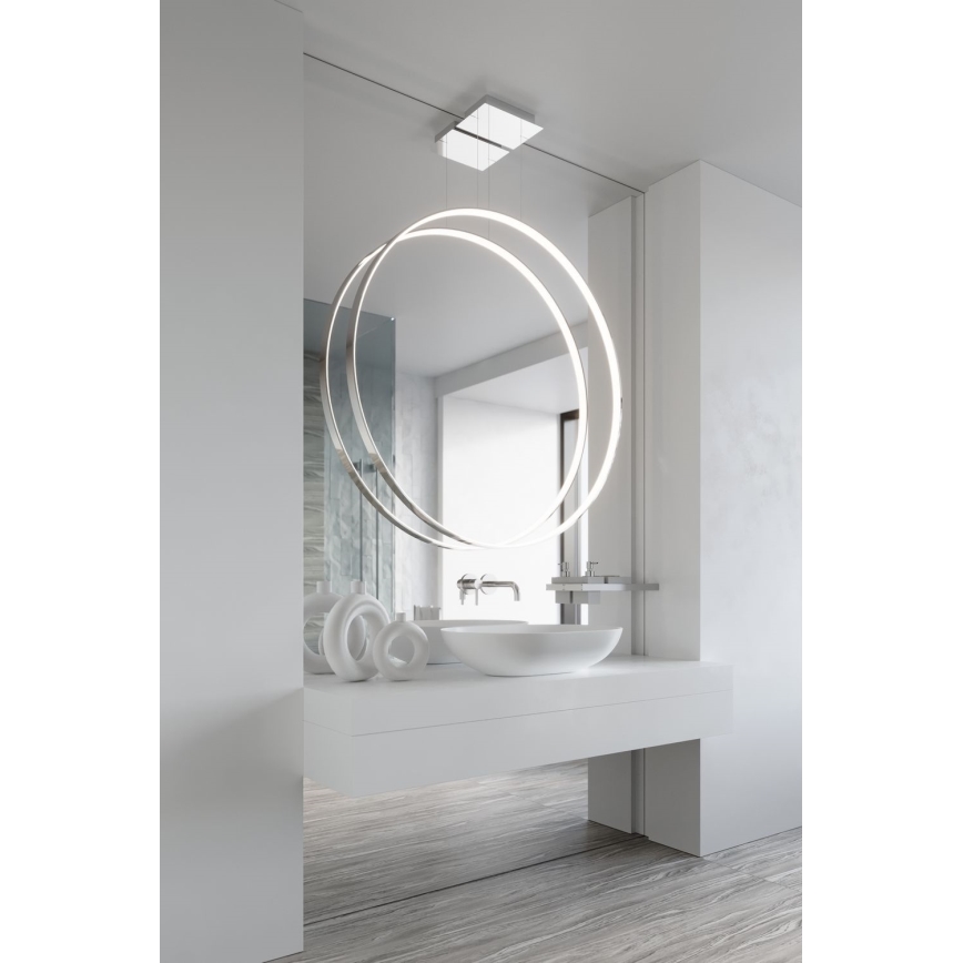 Thoro TH.249 - Lampadario LED a sospensione con filo RIO LED/50W/230V CRI 90 4000K diametro 78 cm cromo lucido