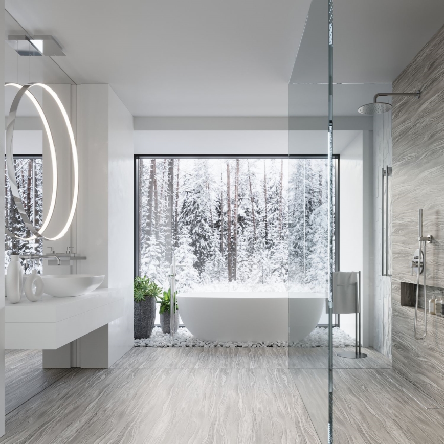 Thoro TH.249 - Lampadario LED a sospensione con filo RIO LED/50W/230V CRI 90 4000K diametro 78 cm cromo lucido