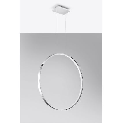 Thoro TH.249 - Lampadario LED a sospensione con filo RIO LED/50W/230V CRI 90 4000K diametro 78 cm cromo lucido