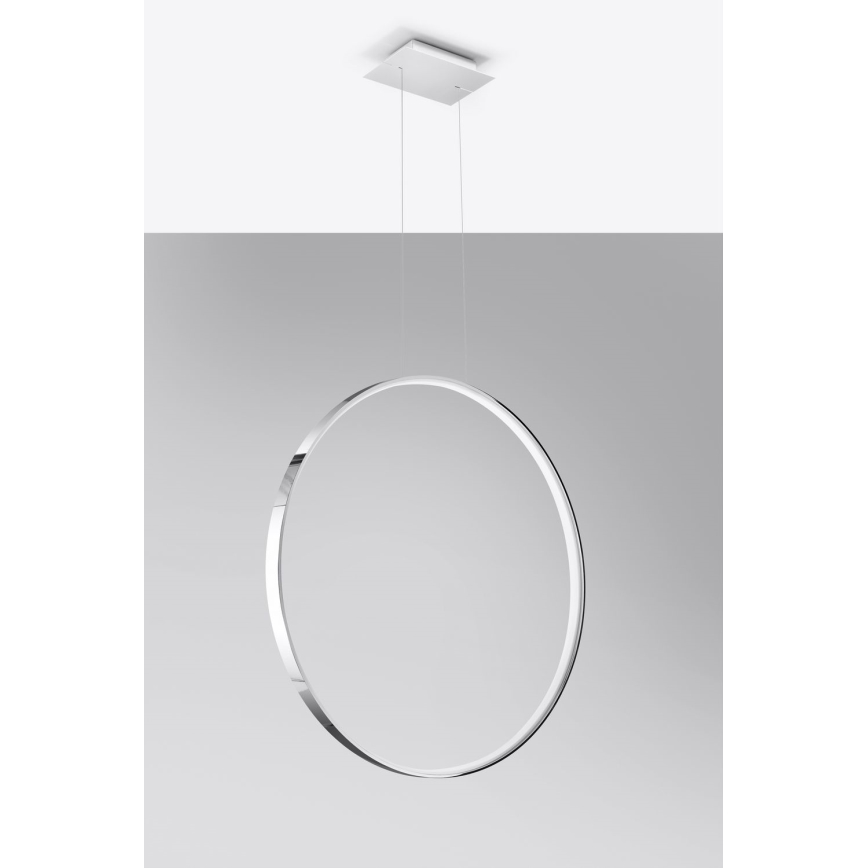 Thoro TH.249 - Lampadario LED a sospensione con filo RIO LED/50W/230V CRI 90 4000K diametro 78 cm cromo lucido