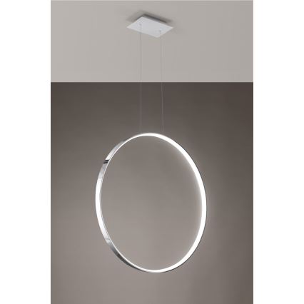 Thoro TH.249 - Lampadario LED a sospensione con filo RIO LED/50W/230V CRI 90 4000K diametro 78 cm cromo lucido