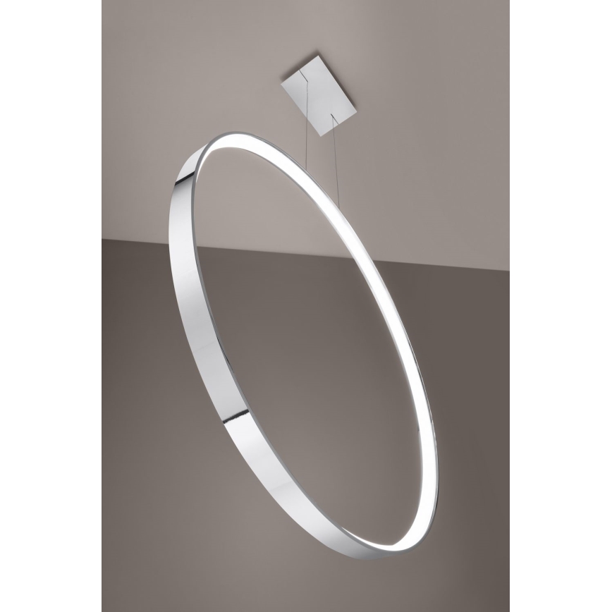 Thoro TH.249 - Lampadario LED a sospensione con filo RIO LED/50W/230V CRI 90 4000K diametro 78 cm cromo lucido