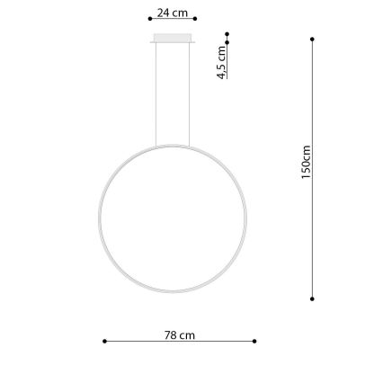 Thoro TH.249 - Lampadario LED a sospensione con filo RIO LED/50W/230V CRI 90 4000K diametro 78 cm cromo lucido