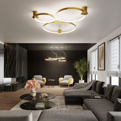 Thoro TH.252 - LED-Deckenleuchte RIO LED/50W/230V CRI 90 3000K d 78 cm golden
