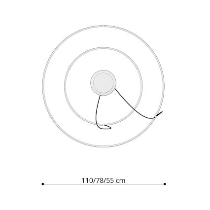 Thoro TH.268 - Lampadario LED a sospensione con filo RIO LED/80W/230V CRI 95 4000K oro