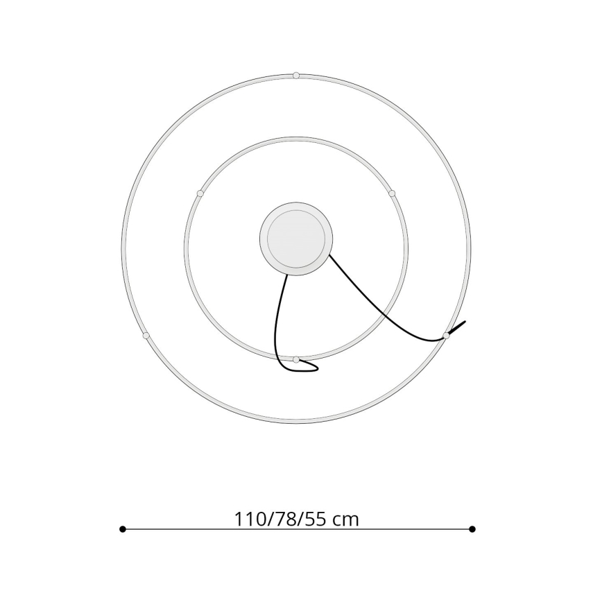Thoro TH.268 - Lampadario LED a sospensione con filo RIO LED/80W/230V CRI 95 4000K oro