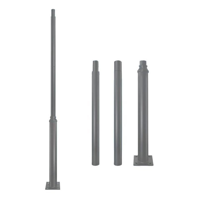 Tige métallique pour mât d'éclairage extérieur BASE 3 m gris