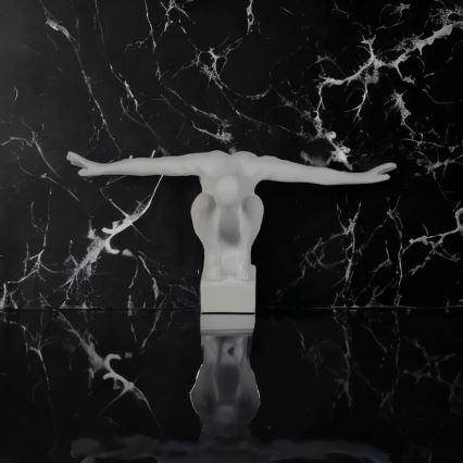 Tischdekoration 19,5x16x38,5 cm Harz/weiß