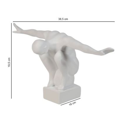 Tischdekoration 19,5x16x38,5 cm Harz/weiß