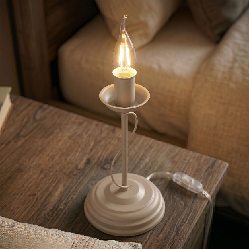 Tischlampe ANTON 1xE14/60W/230V beige