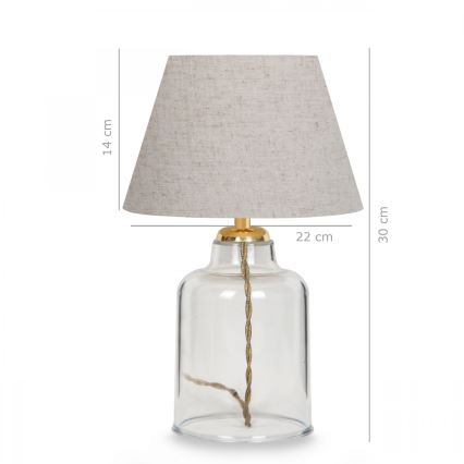 Tischlampe AYD 1xE27/40W/230V creme/transparent