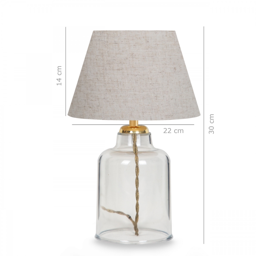 Tischlampe AYD 1xE27/40W/230V grau/transparent