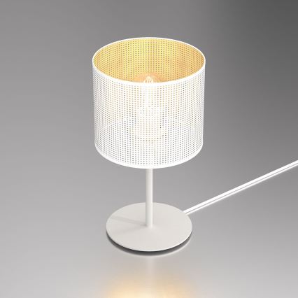 Tischlampe LOFT SHADE 1xE27/60W/230V Ø 18 cm weiß/gold