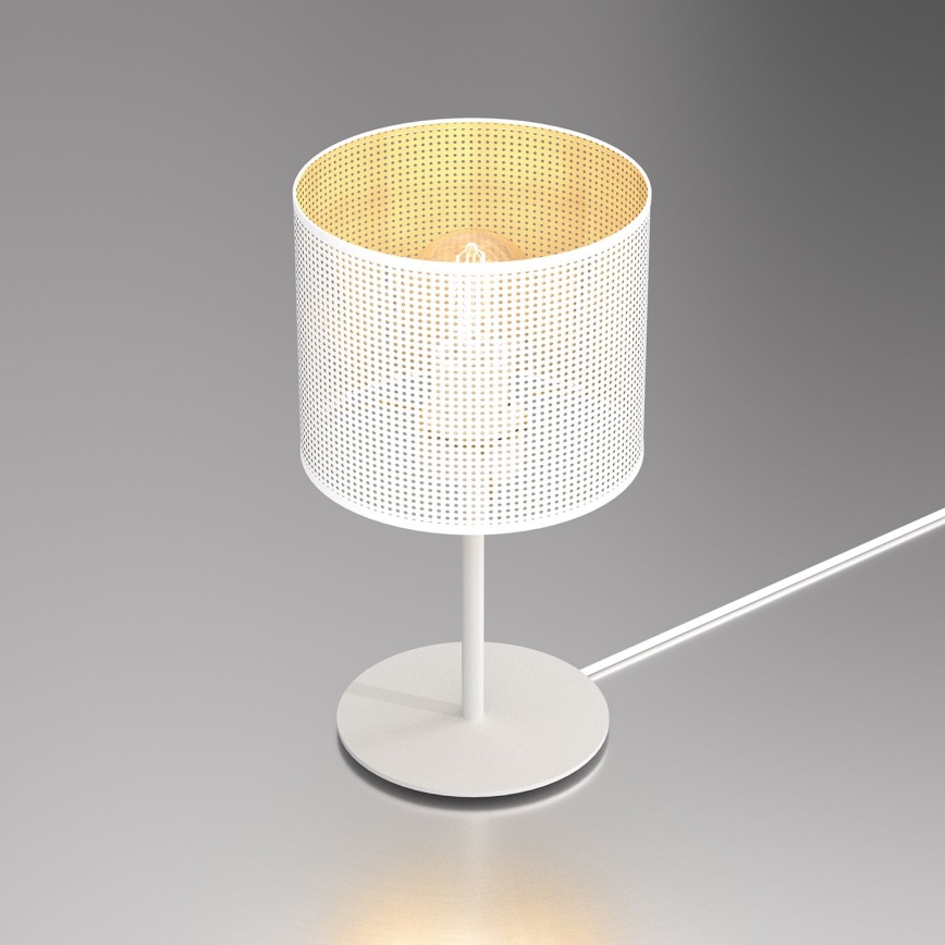 Tischlampe LOFT SHADE 1xE27/60W/230V Ø 18 cm weiß/gold