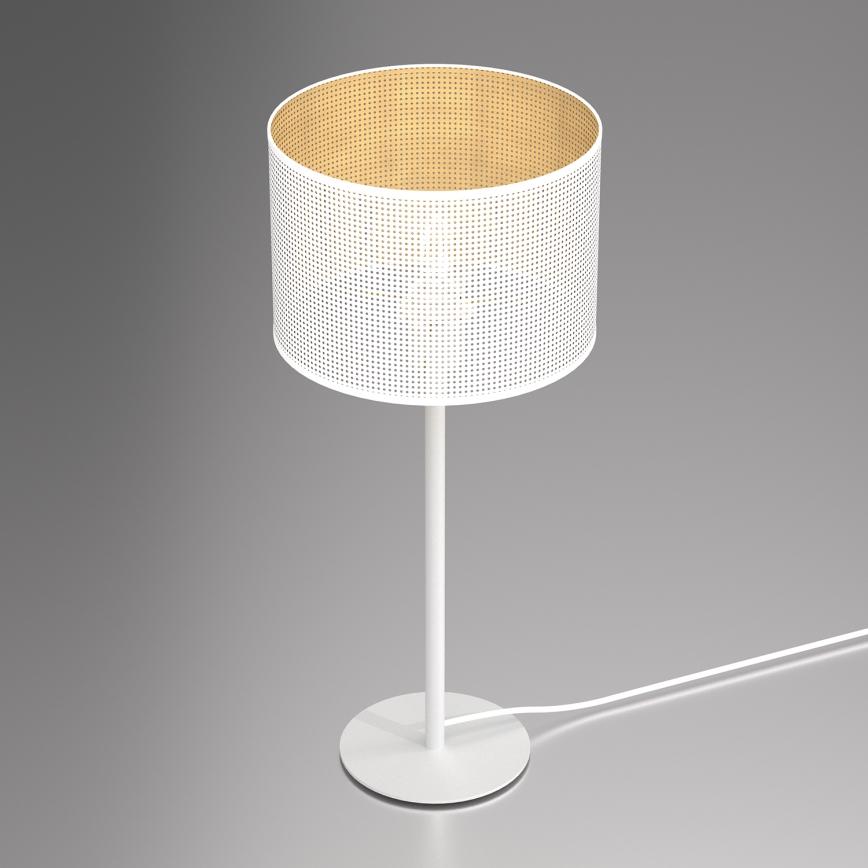 Tischlampe LOFT SHADE 1xE27/60W/230V Ø 25 cm weiß/gold