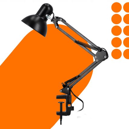 Tischlampe mit Klemme 1xE27/60W/230V schwarz